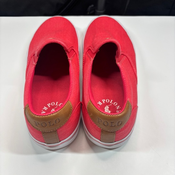 Polo Ralph Lauren Men's Shoes Thompson Wash Twill Slip On Sneakers 10D Red prep - Picture 5 of 11